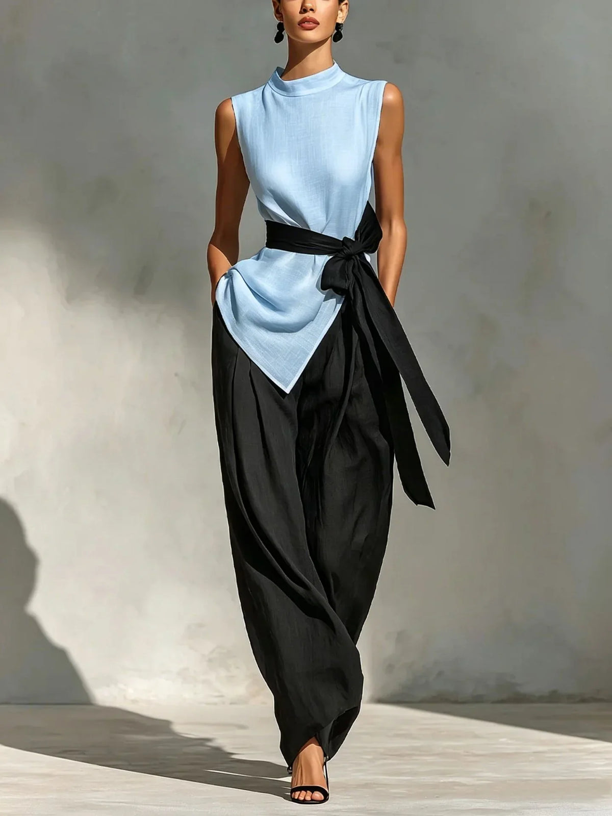Valentia Contrast Waist Jumpsuit