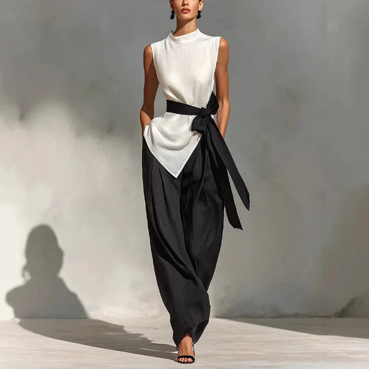 Valentia Contrast Waist Jumpsuit