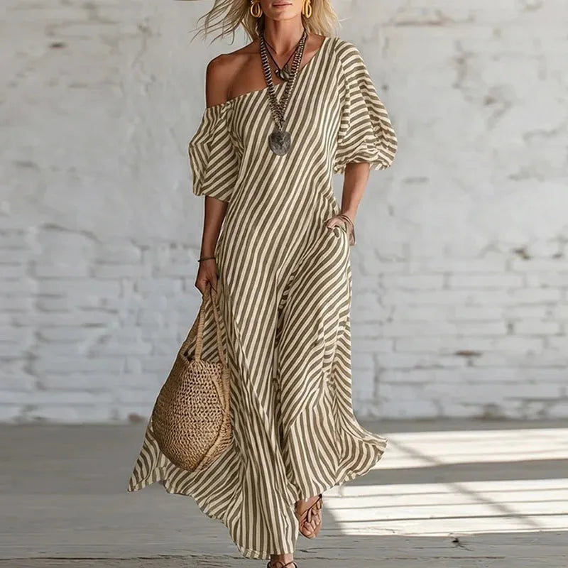 Sian One Shoulder Puff Sleeve Dress