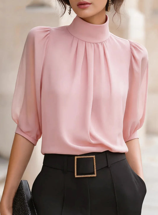 Yasmine Pleated Chiffon Blouse