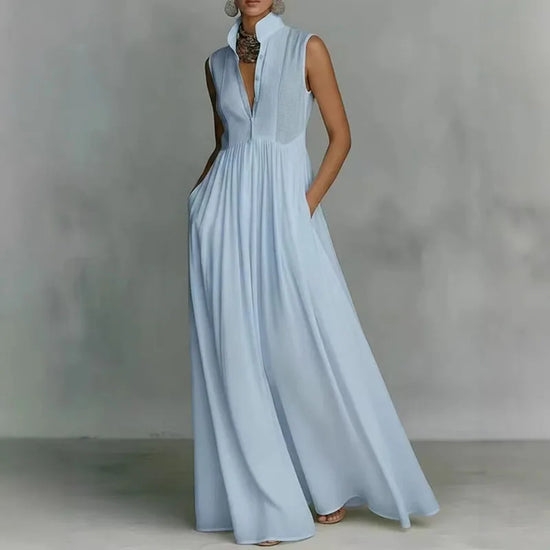 Rowella Sleeveless Ruched Maxi Dress