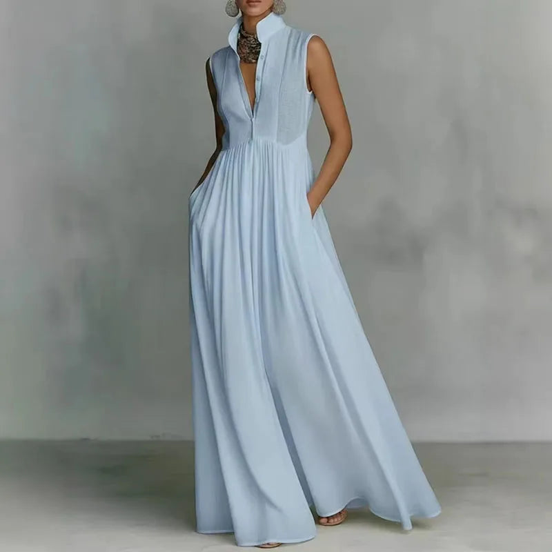 Rowella Sleeveless Ruched Maxi Dress
