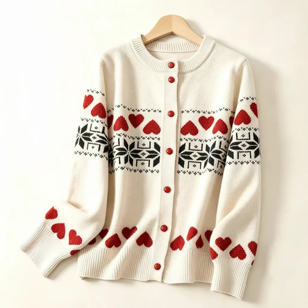 Evelina Jacquard Knit Cardigan
