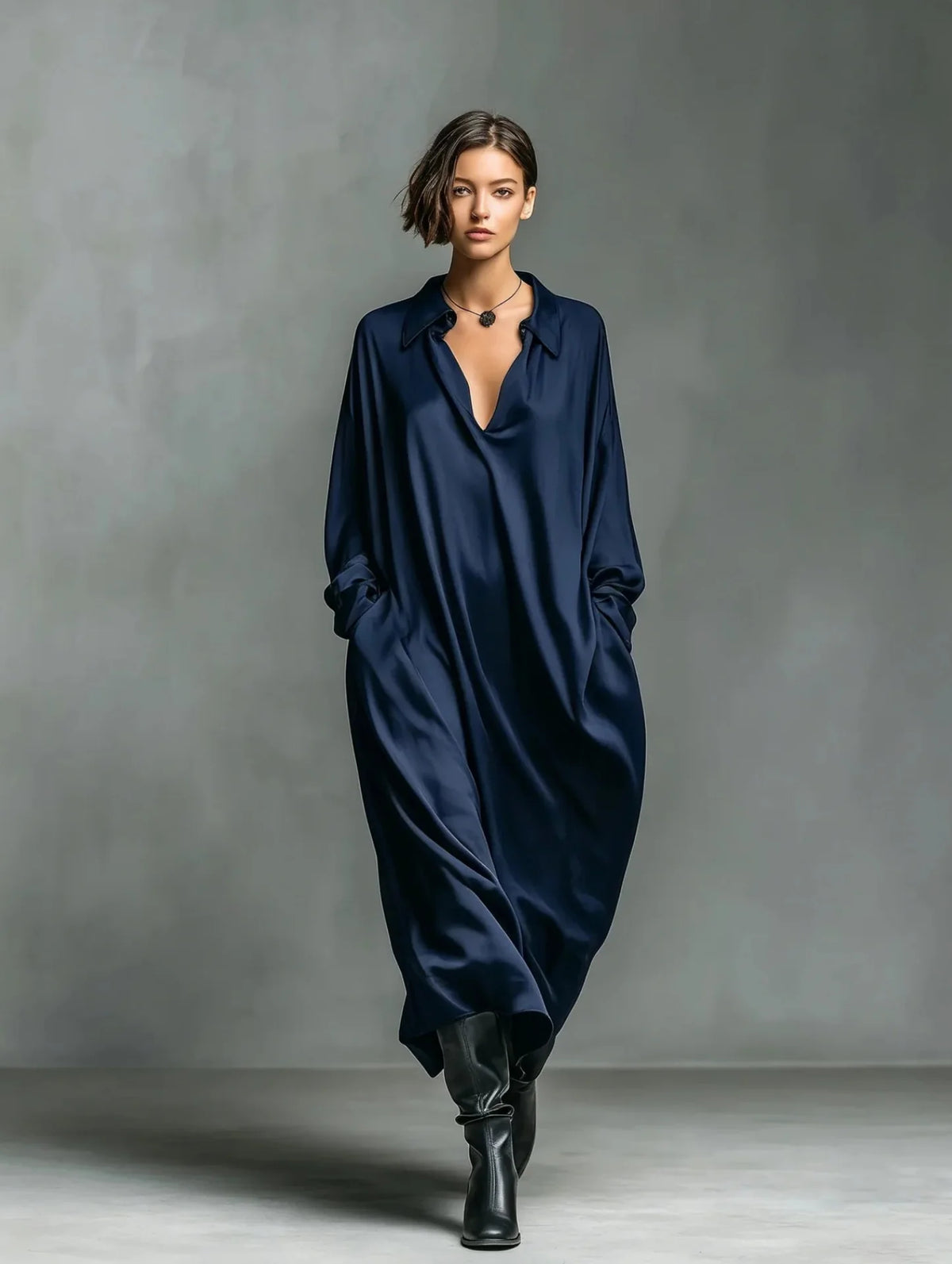 Faye Soft Drape Long Sleeve Maxi Dress