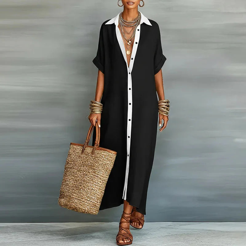 Freya Linen Long Shirt Sundress
