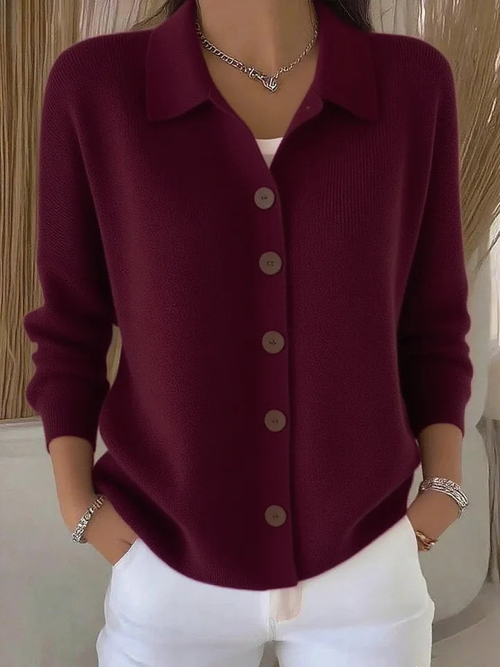Madina Collared Knit Cardigan