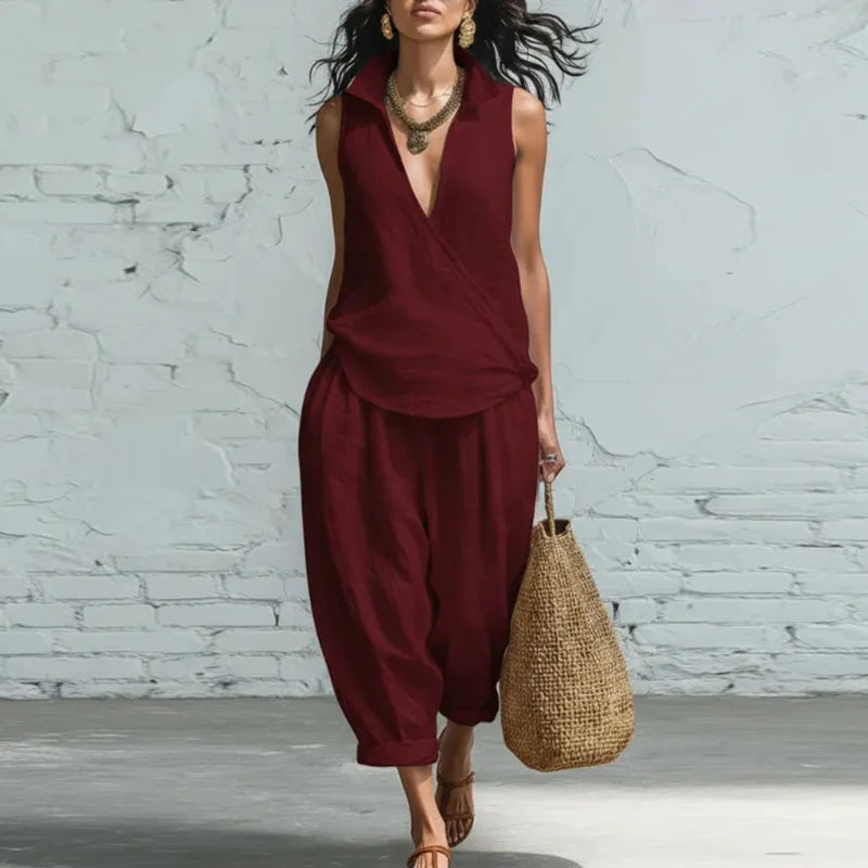 Zeloria Summer Linen Matching Set