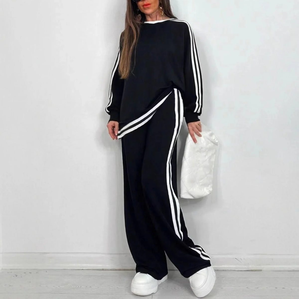 Amaris Sports Stripe Lounge Set