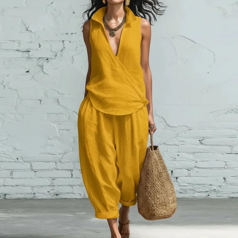 Zeloria Summer Linen Matching Set