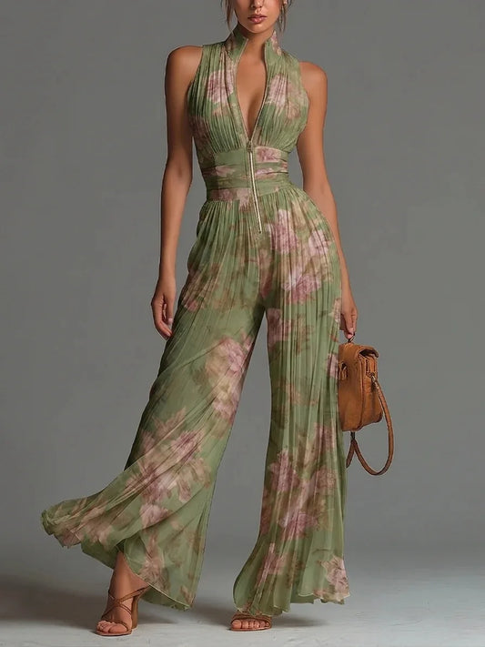 Cassidy Pleated Wide Leg Jumpsuit