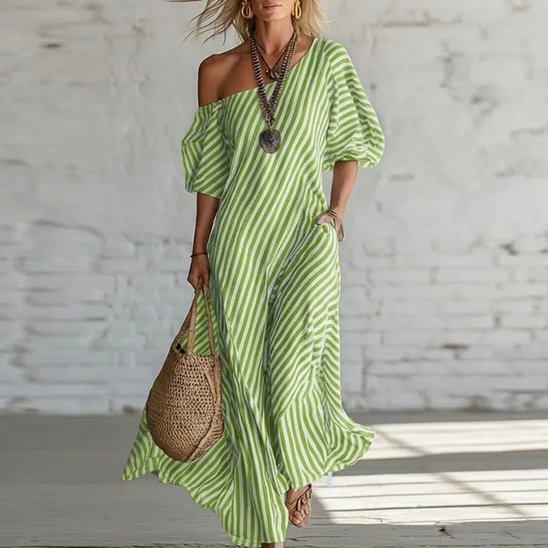 Sian One Shoulder Puff Sleeve Dress
