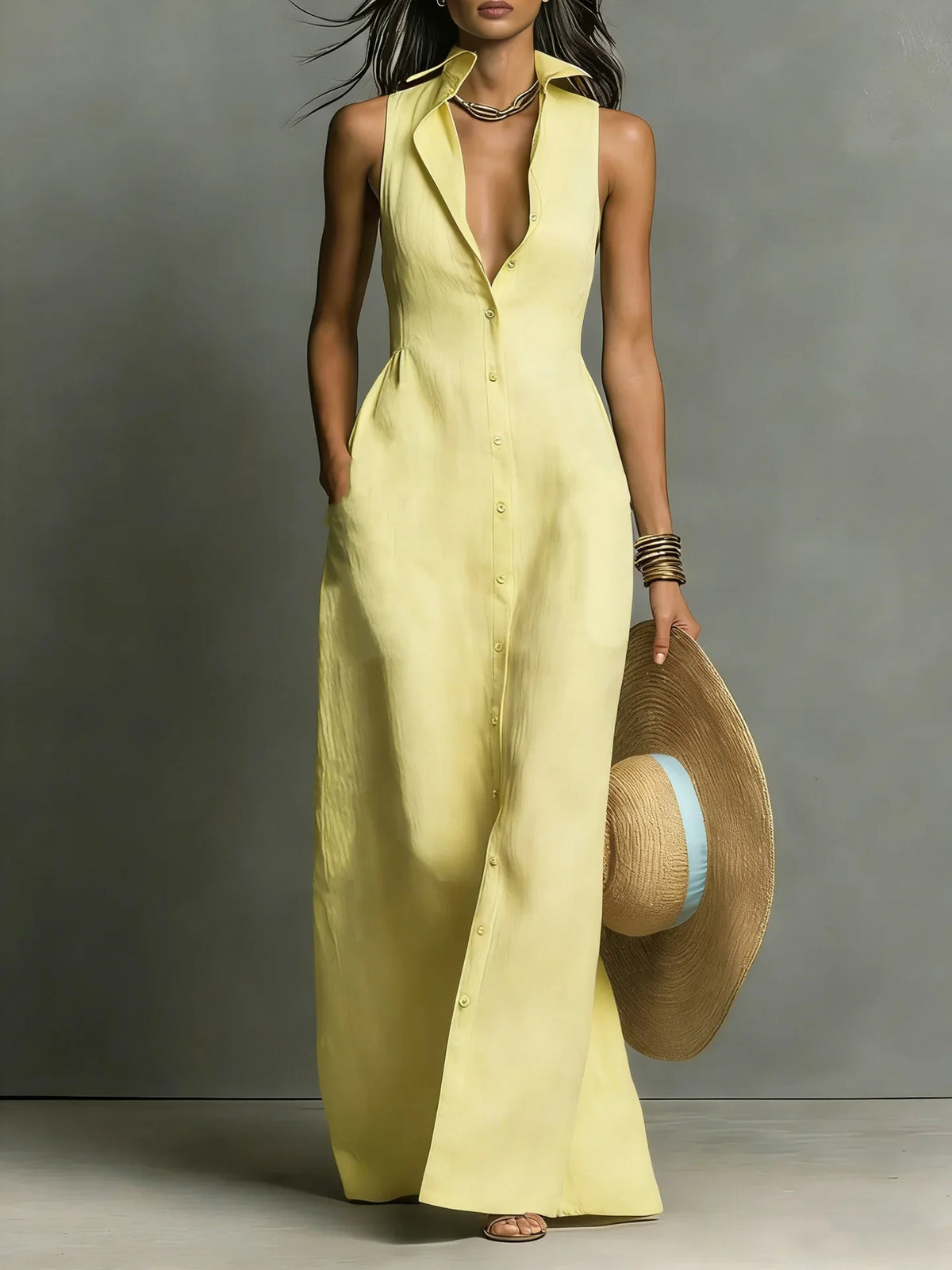 Aurora Elegant Lapel Shirt Dress