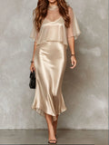 Selena Satin Midi Dress Set