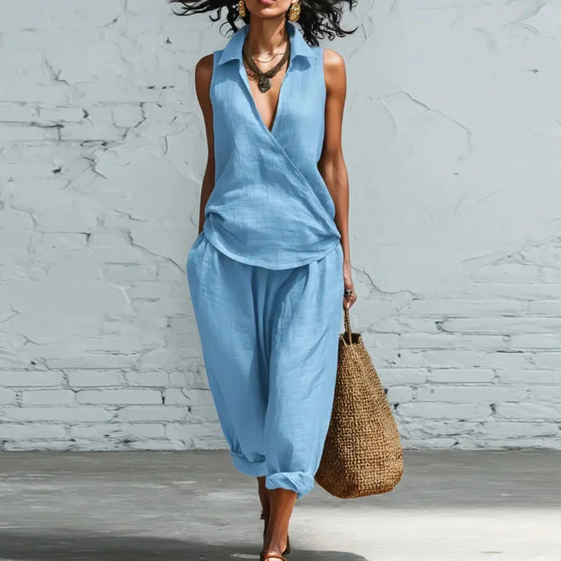 Zeloria Summer Linen Matching Set