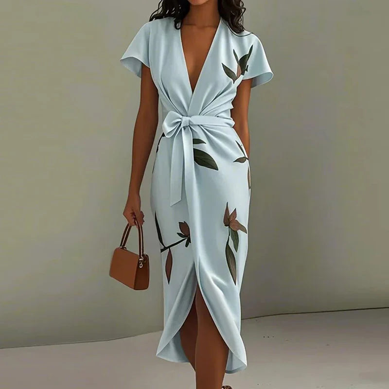 Elara Tie Waist Midi Dress