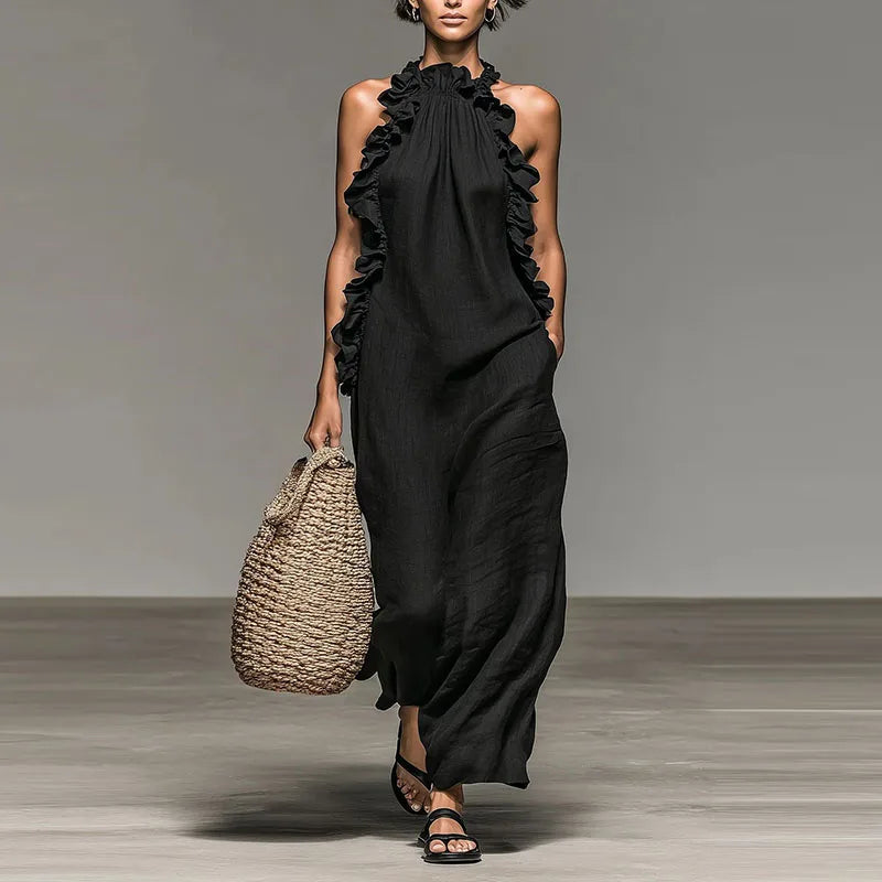 Olivia Halter Ruffle Dress