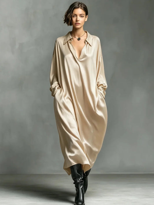 Faye Soft Drape Long Sleeve Maxi Dress