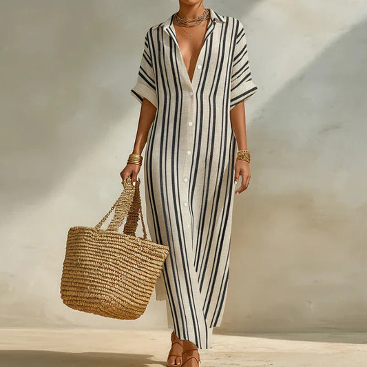 Ziya Linen Long Shirt Dress