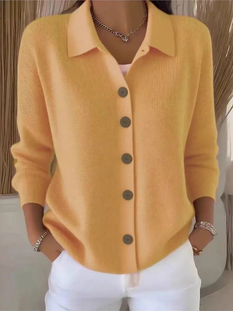 Madina Collared Knit Cardigan