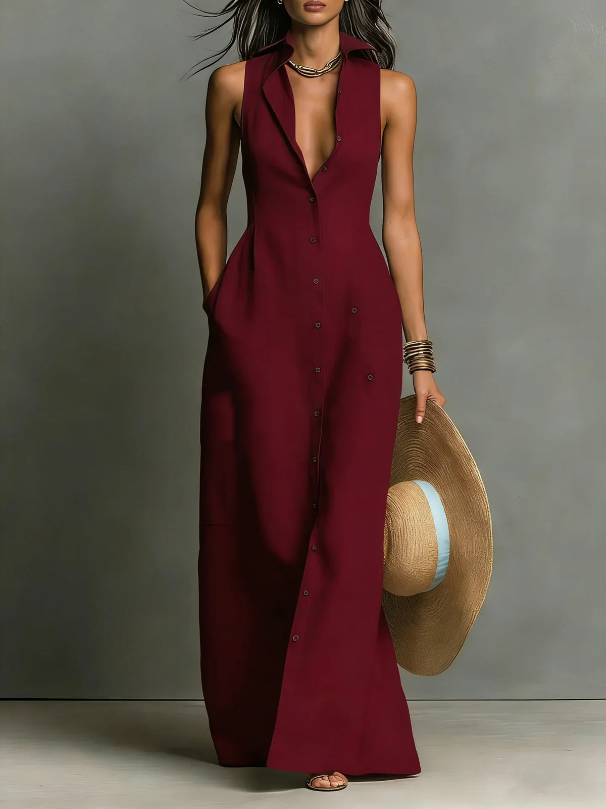 Aurora Elegant Lapel Shirt Dress