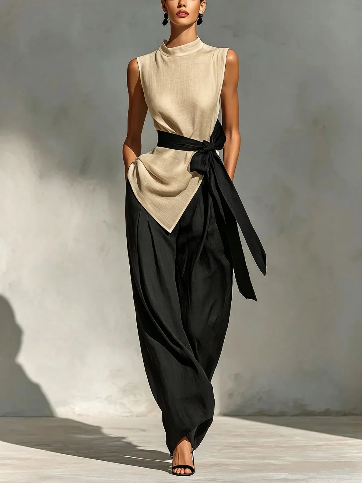 Valentia Contrast Waist Jumpsuit