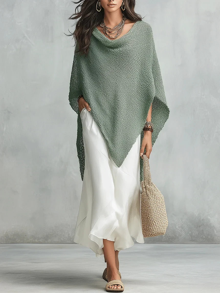 Noami Knit Poncho Maxi Dress Set