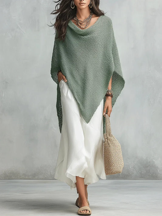 Noami Knit Poncho Maxi Dress Set