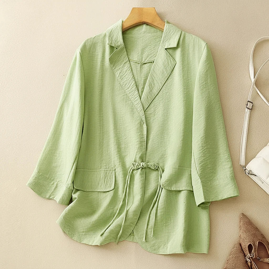Danica Drawstring Linen Blazer