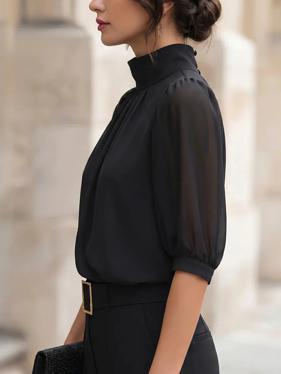 Yasmine Pleated Chiffon Blouse