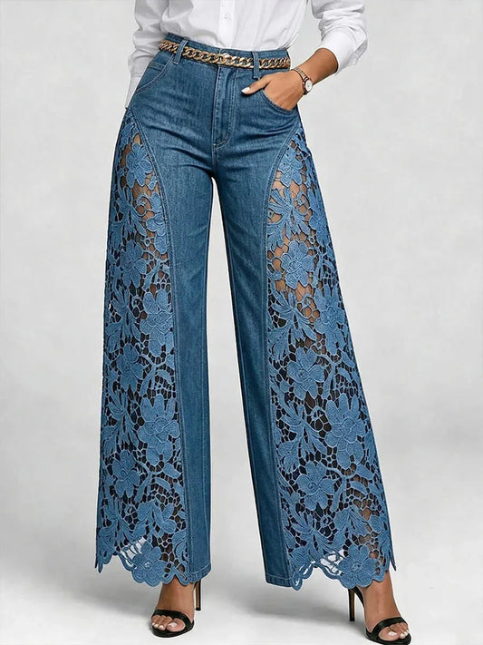 Laureen Floral Lace Wide Leg Pants