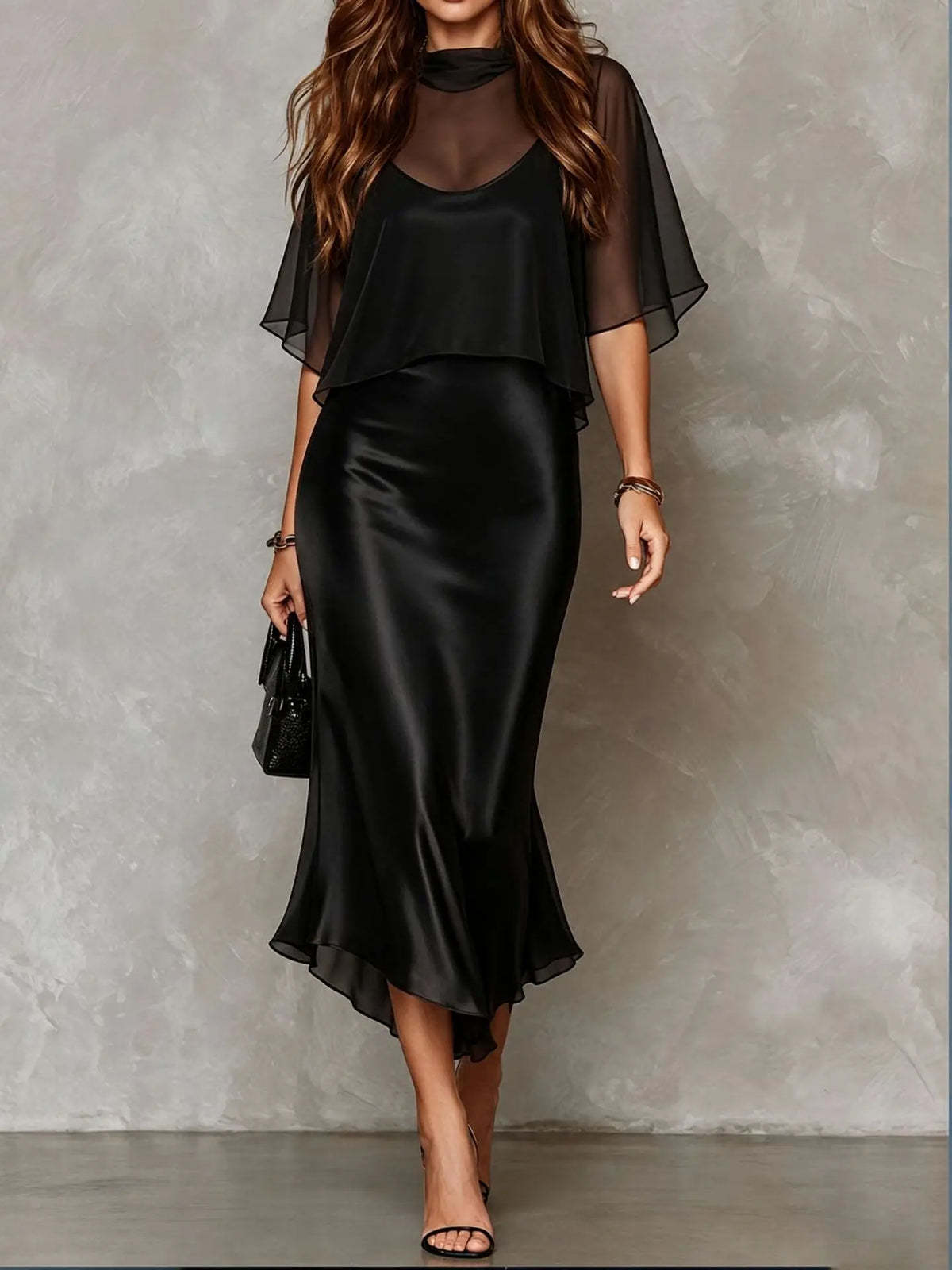 Selena Satin Midi Dress Set