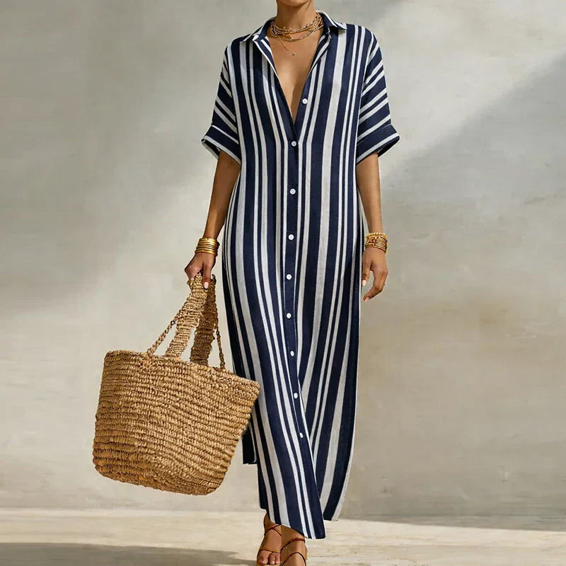 Ziya Linen Long Shirt Dress