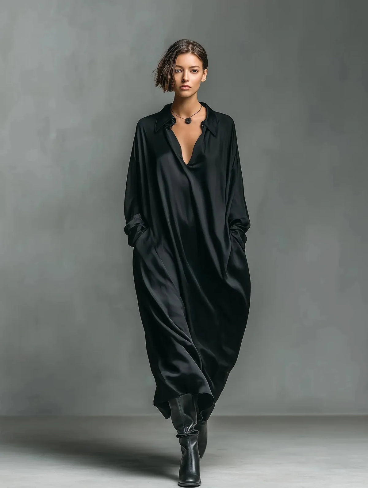 Faye Soft Drape Long Sleeve Maxi Dress