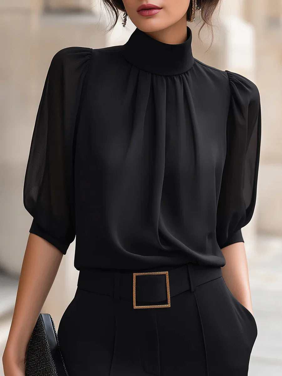 Yasmine Pleated Chiffon Blouse