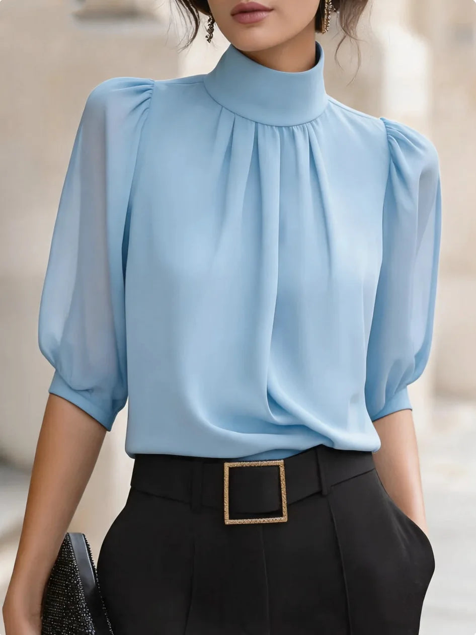 Yasmine Pleated Chiffon Blouse