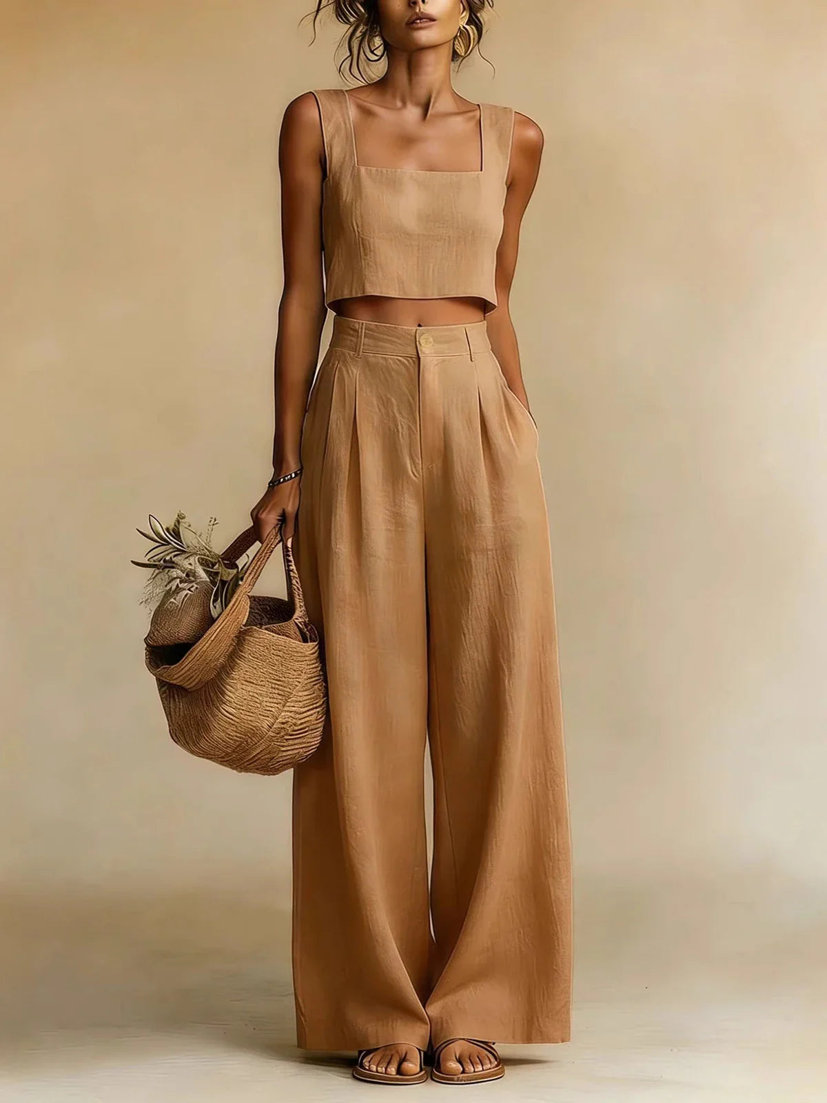 Peachy Palazzo Pants Set