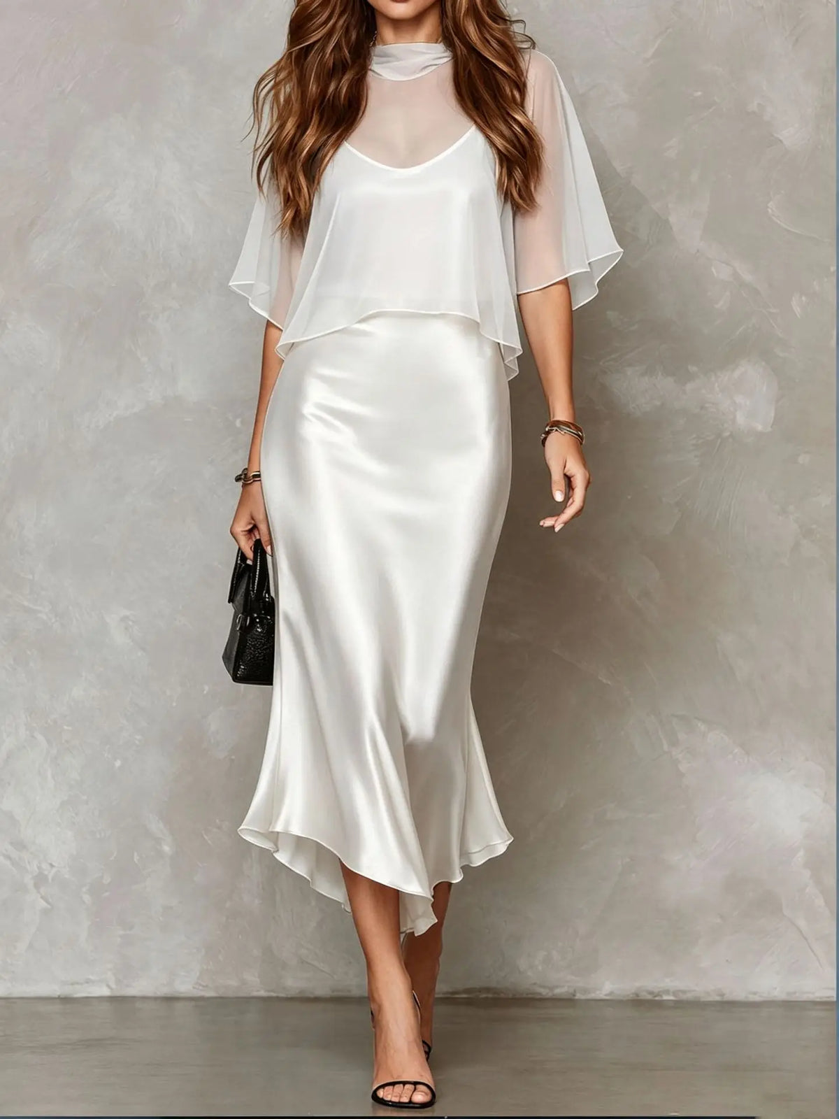 Selena Satin Midi Dress Set