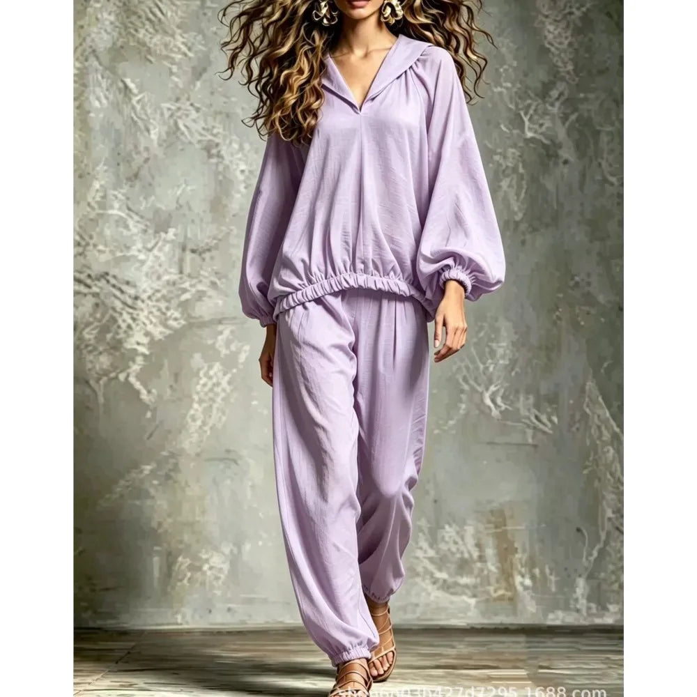 Leslie Lantern Sleeve Lounge Set