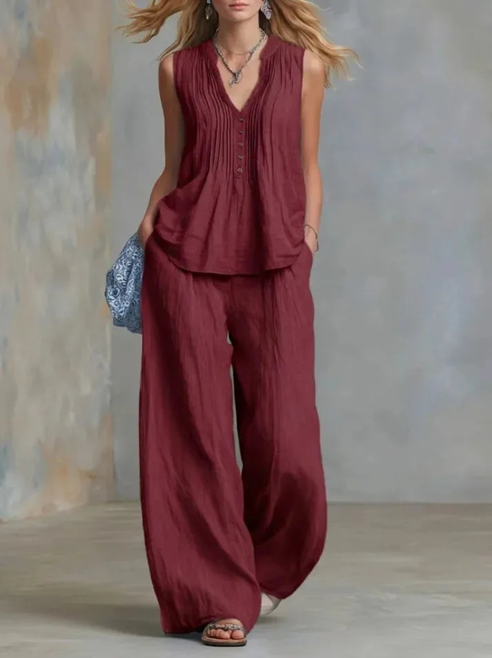 Lucy Pleated Two Piece Set