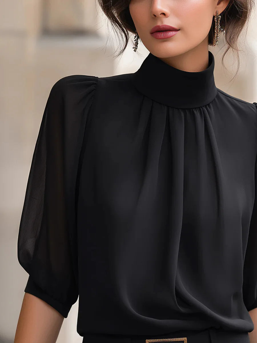 Yasmine Pleated Chiffon Blouse