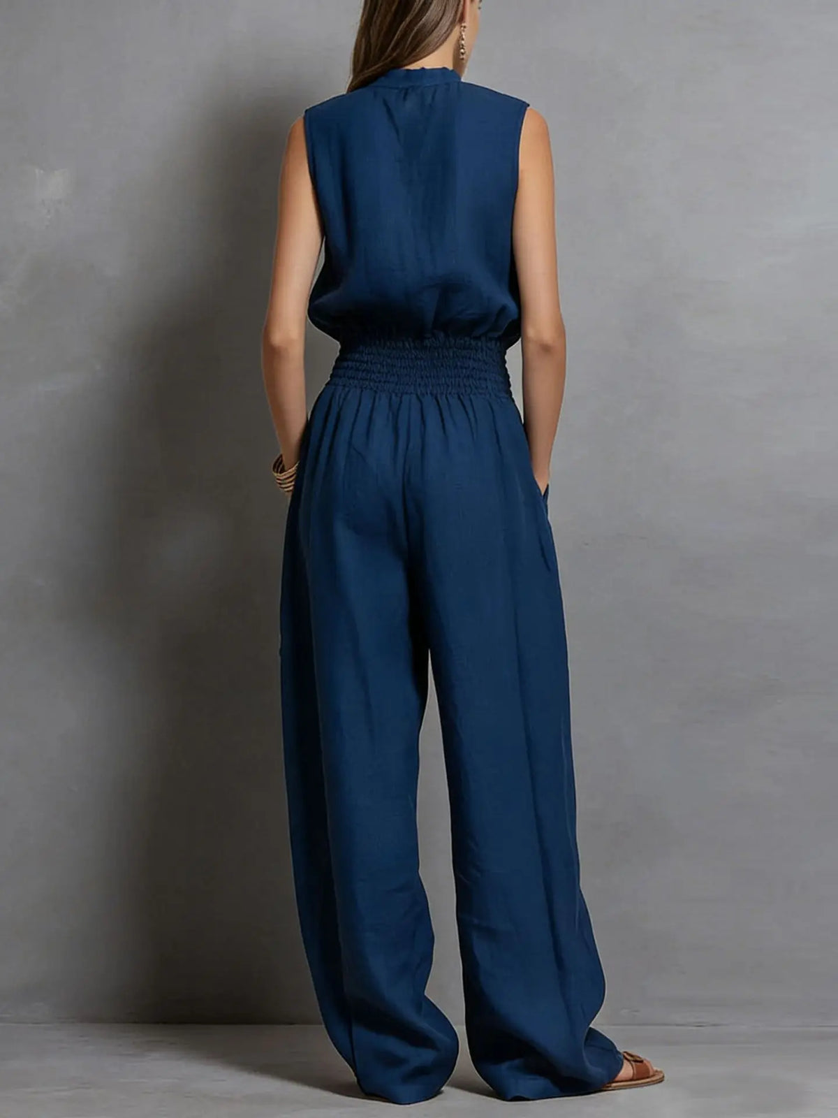 Nikkie Drawstring Wide Leg Jumpsuit
