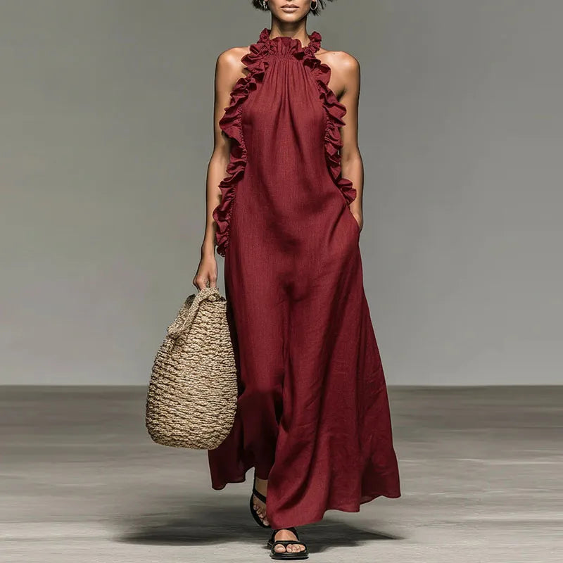 Olivia Halter Ruffle Dress
