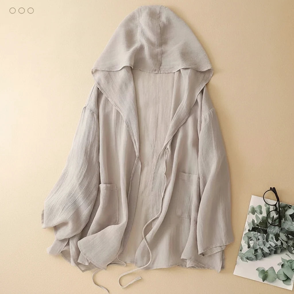 Aurelia Hooded Linen Cardigan