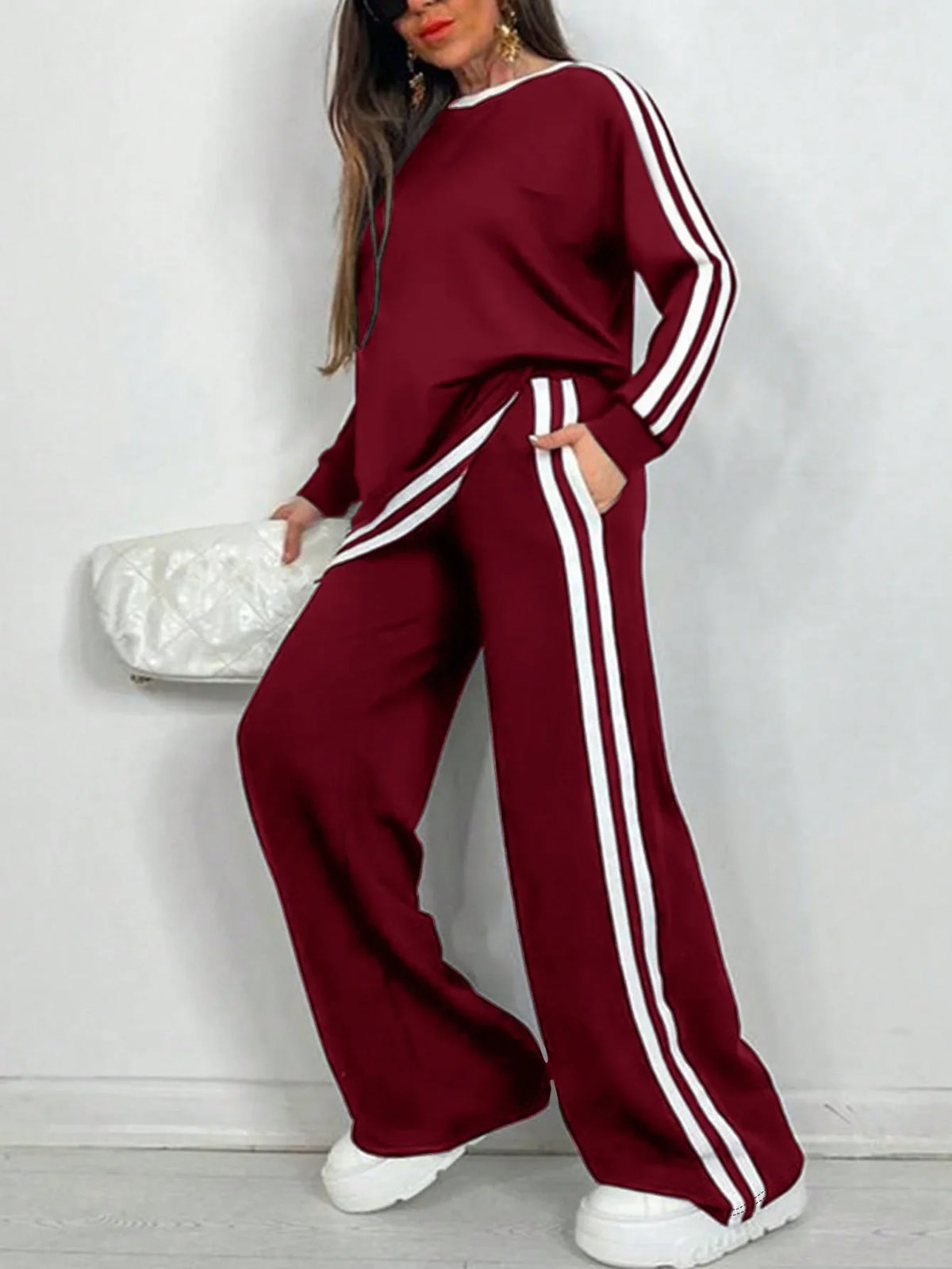 Amaris Sports Stripe Lounge Set