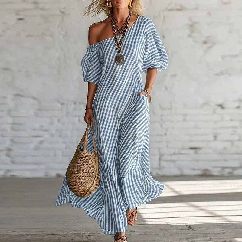Sian One Shoulder Puff Sleeve Dress