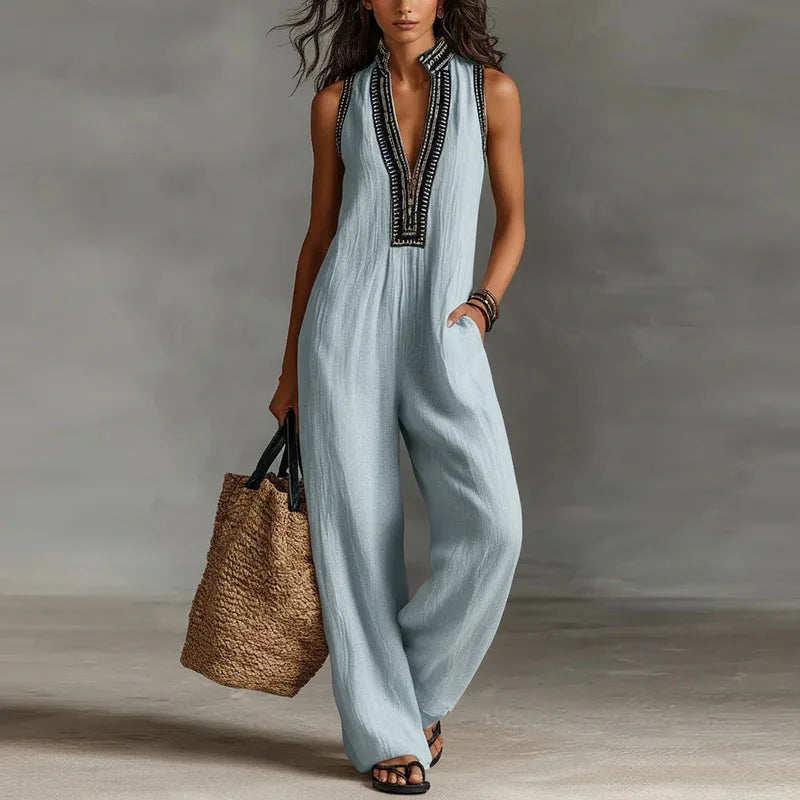 Darlene Lace Trim Jumpsuit