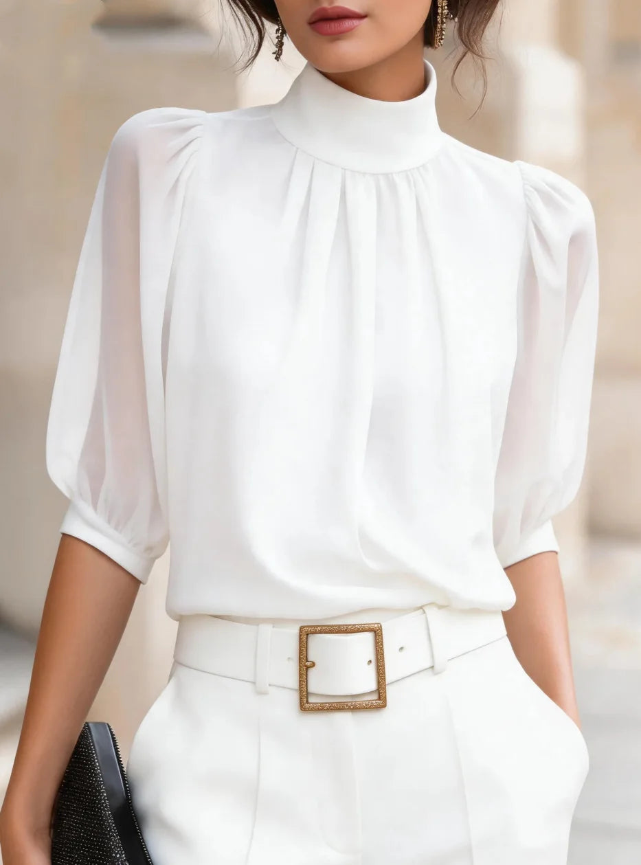 Yasmine Pleated Chiffon Blouse