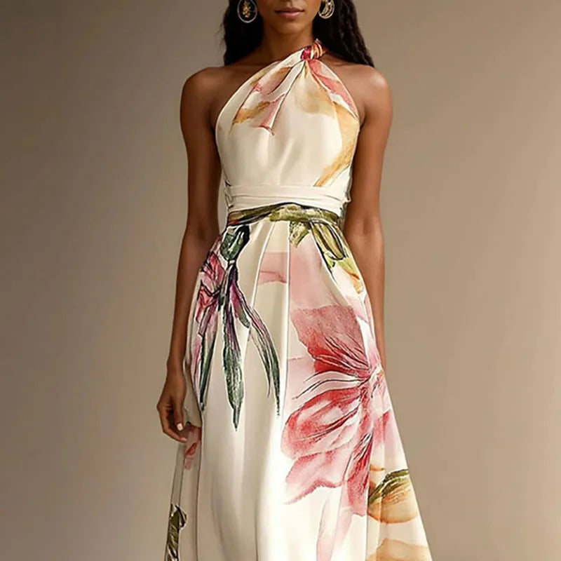 Vestido Floral Wedding Guest Maxi Dress