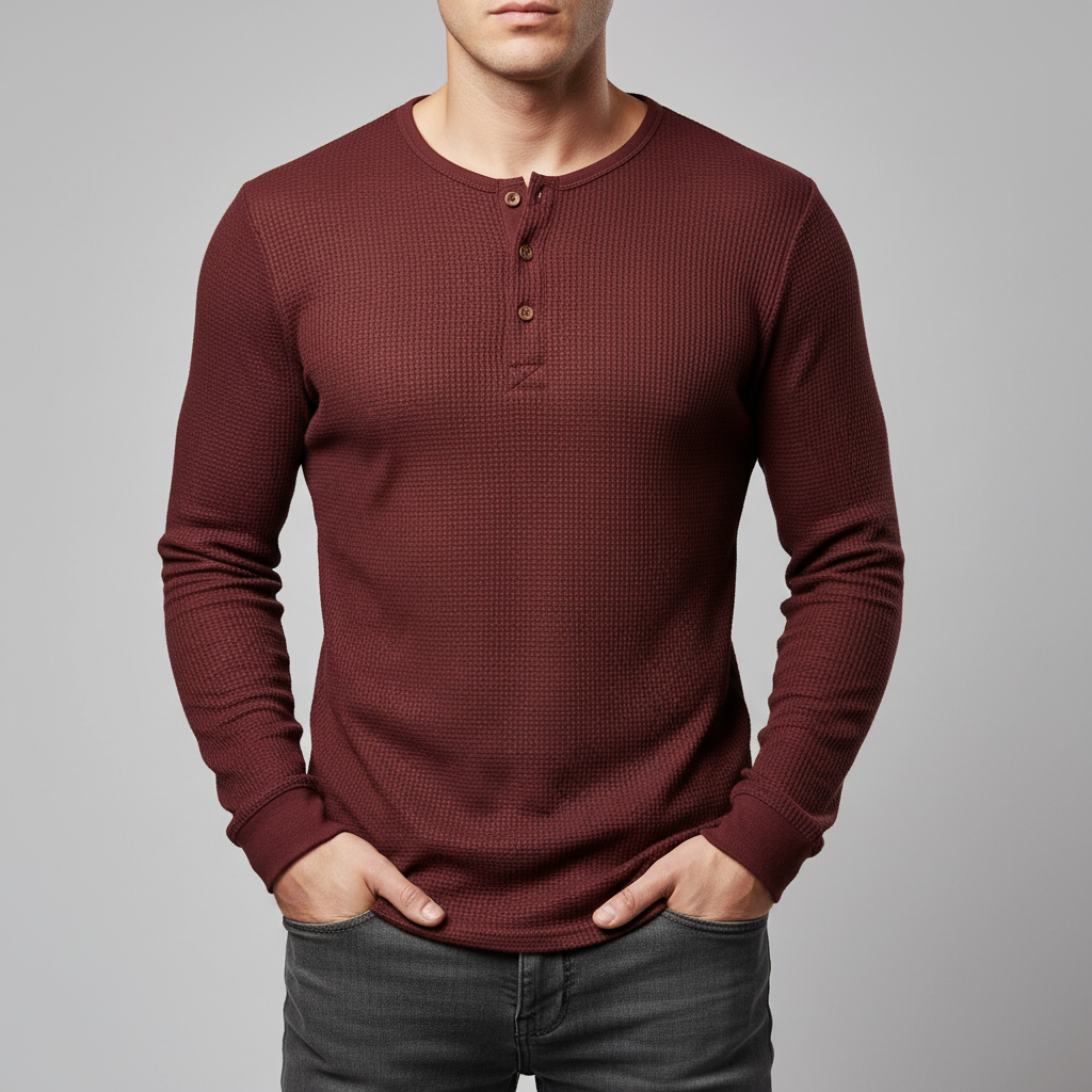 Marco Henley Long Sleeve Neckline Shirt