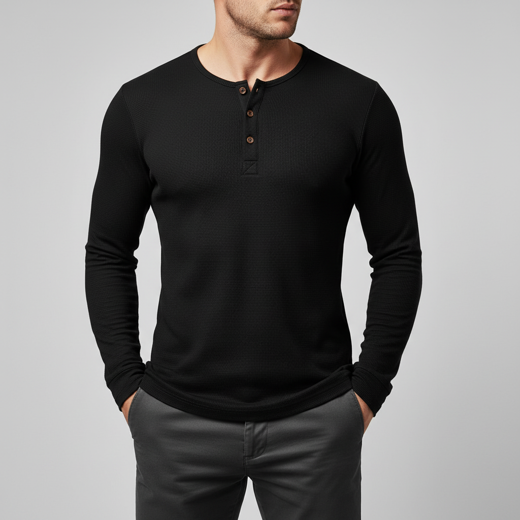 Marco Henley Long Sleeve Neckline Shirt